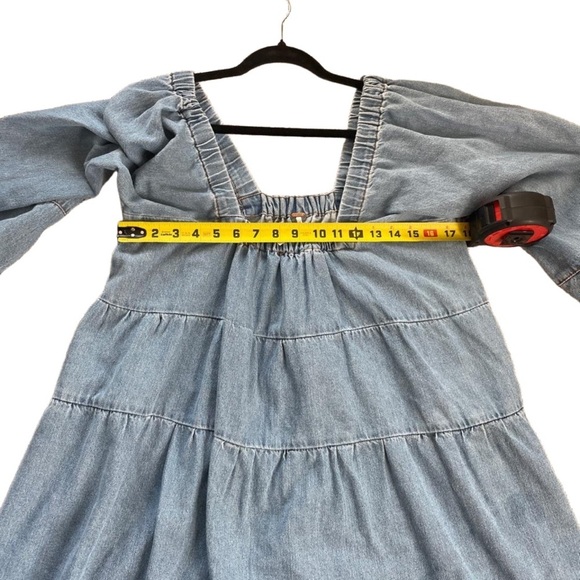 Free People “Lou Jean Babydoll Dress” square neck oversized Medium - Picture 6 of 9